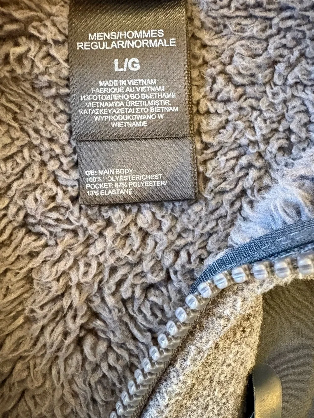 The North Face Gray Hooded Sherpa-Lined Zip Jacket